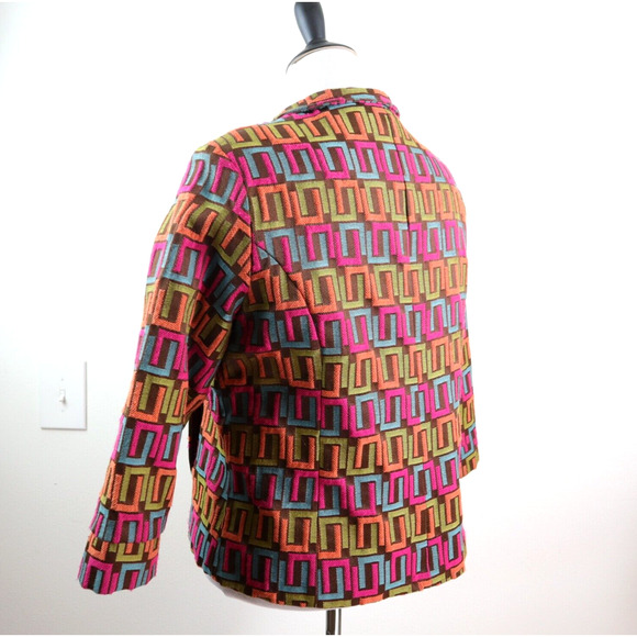 Vintage Painted Pony Size L Geometric Print Jacket Twill Multicolor - Picture 3 of 9